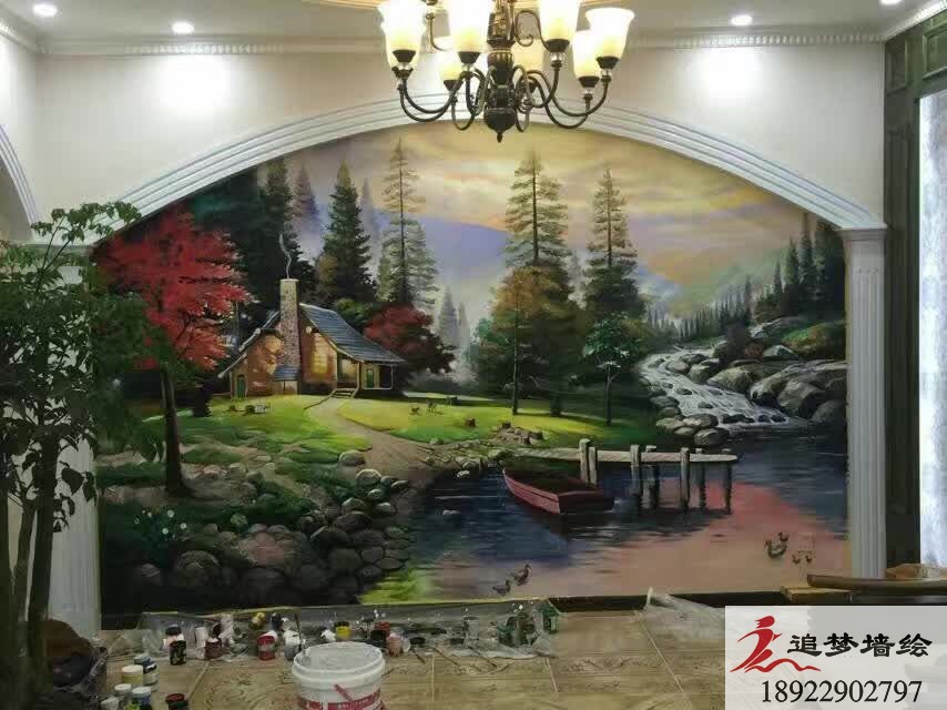 欧式背景墙壁画【墙绘公司】