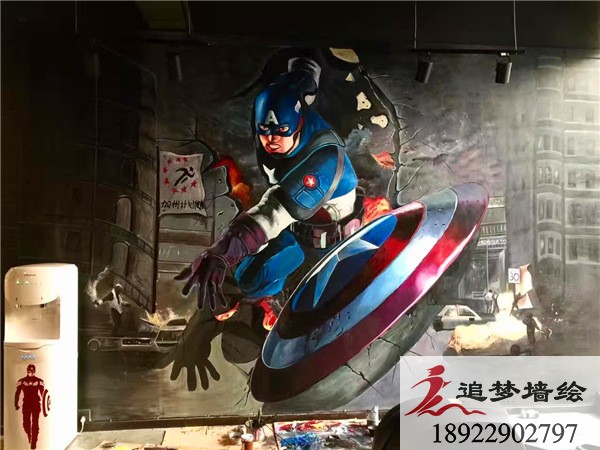 健身房墙体彩绘【墙绘公司】