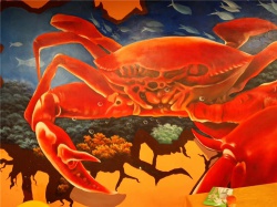 东莞洪梅虾蟹彩绘【手绘墙画】