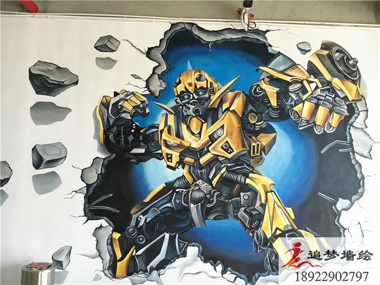 钢铁侠3D墙绘【幼儿园墙绘】