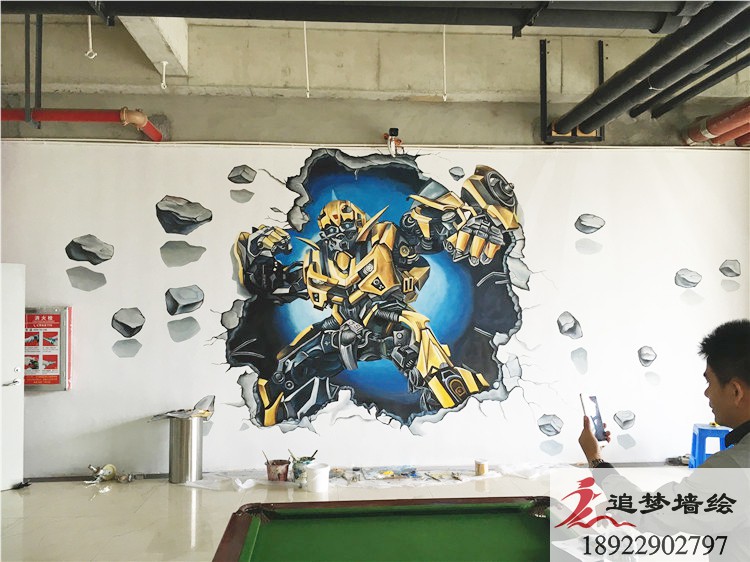钢铁侠3D墙绘【幼儿园墙绘】