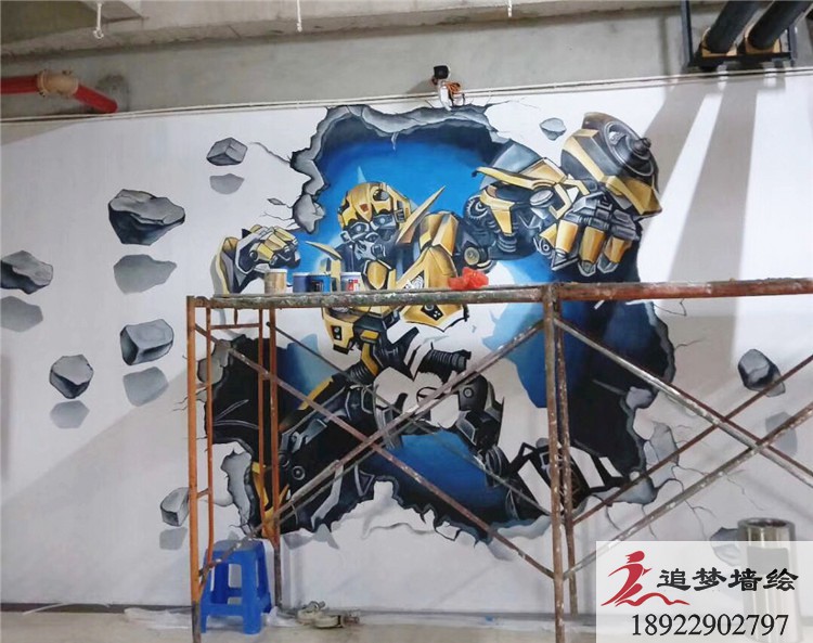 钢铁侠3D墙绘【幼儿园墙绘】