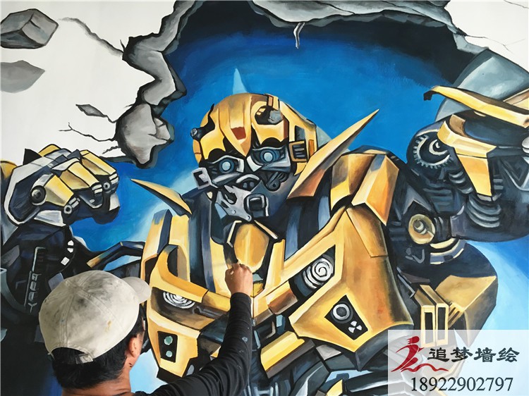 钢铁侠3D墙绘【幼儿园墙绘】